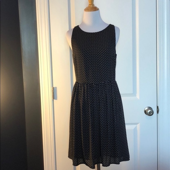 Loft black polka dot dress size 4 - Picture 1 of 9